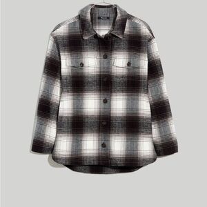 Madewell Twill Flannel Windowpane Plaid Shirt-Jacket